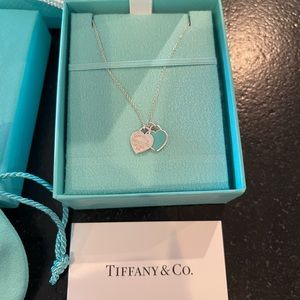 Tiffany & Co. Blue Double Heart Pendant